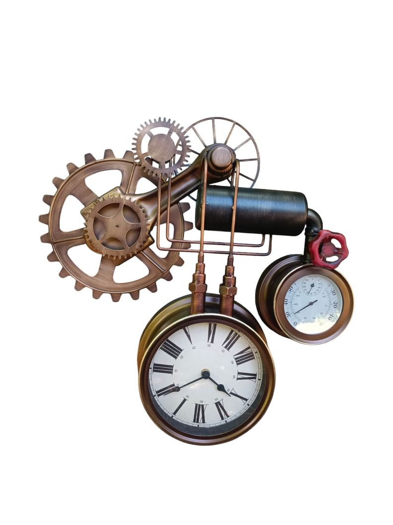 RELOJ PARED MODERNO INDUSTRIAL CAÑERIAS-1