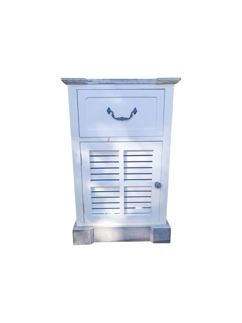 VELADOR MADERA BLANCO CON BASE GRIS-0