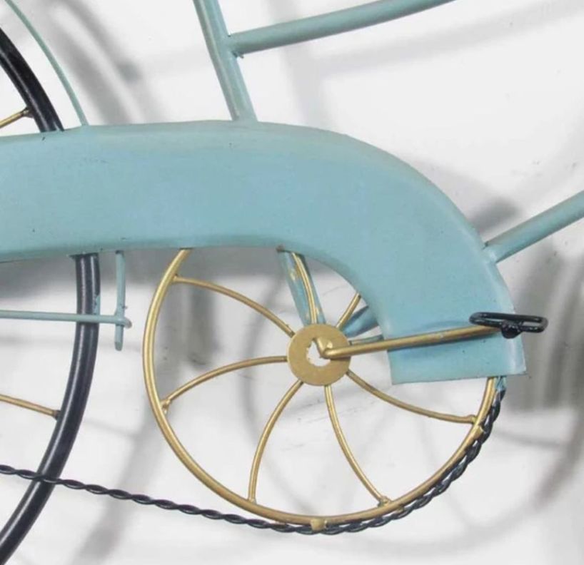 RELOJ PARED VINTAGE BICICLETA COLORES METAL-3