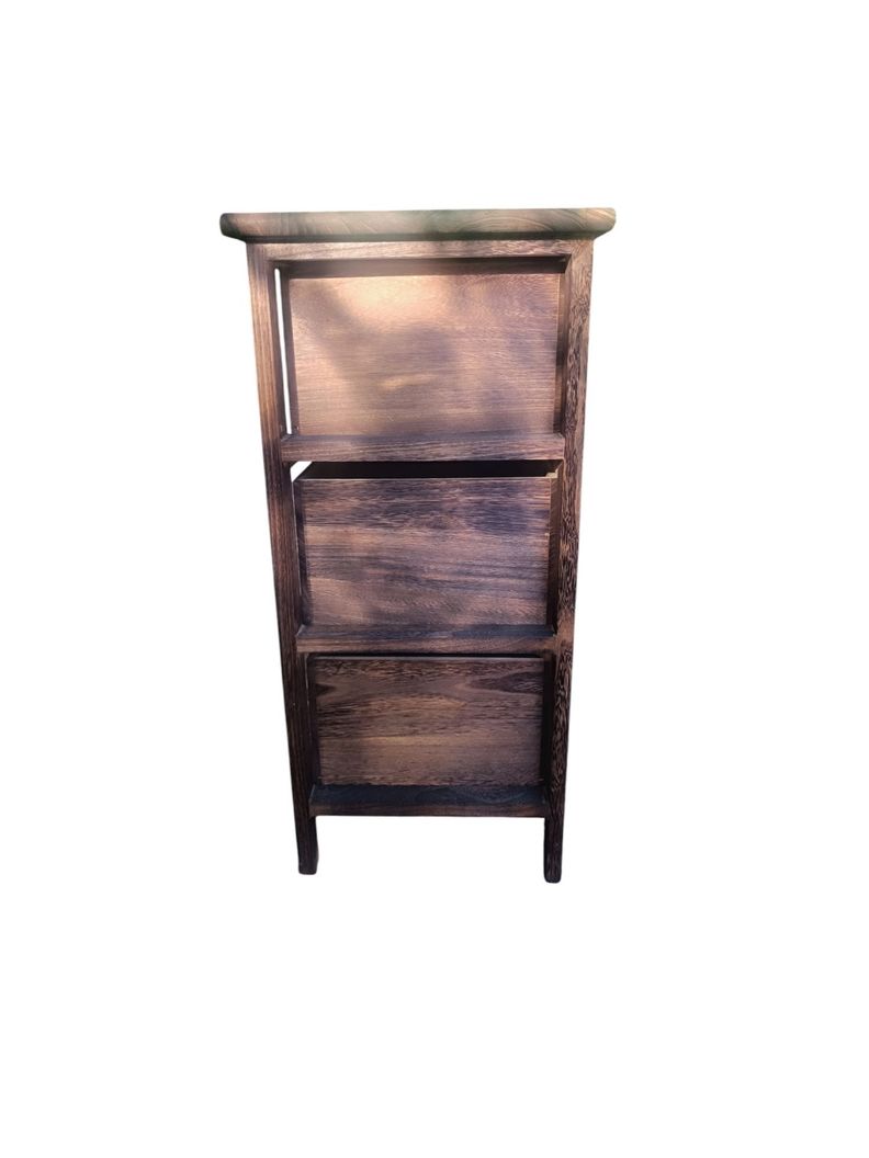VELADOR MADERA 3 CAJONES COLOR CAFE CON TIRADORES METAL-1