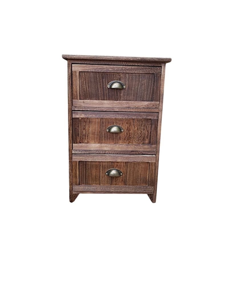 VELADOR MADERA 3 CAJONES COLOR CAFE CON TIRADORES METAL-2