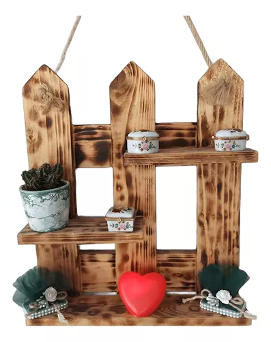 Estante De Madera Rustico De Decoración para plantas-0