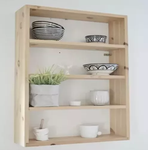 Estante Soporte Repisa Organizador Moderna De Pared En Pino-1