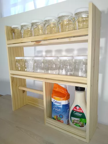 Repisa Especiero De Madera Con Portarrollo-3