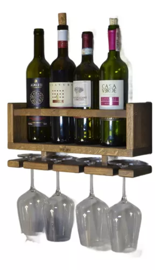 soporte para Botella Para Vino De Madera Soporte 4 Vinos-1