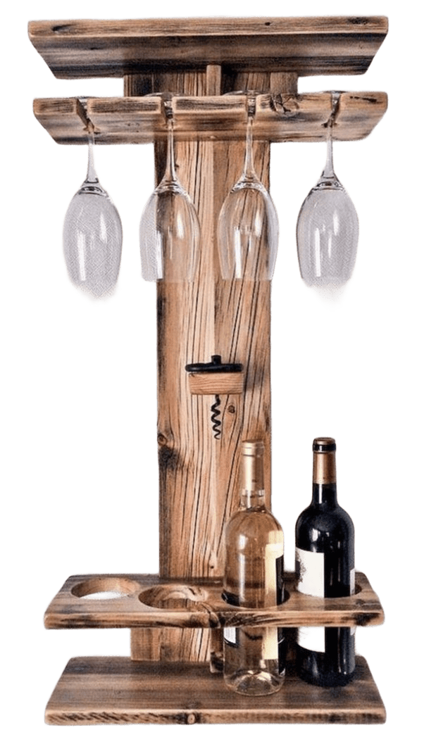Bar Vino Y Copa De Madera Rustico Decoración-0