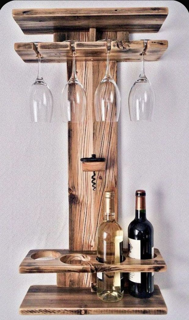 Bar Vino Y Copa De Madera Rustico Decoración-1
