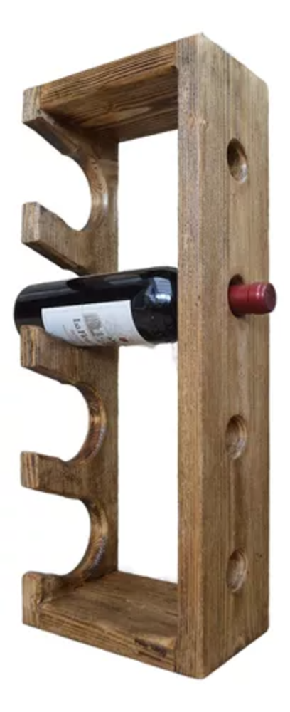 Porta Botella Para Vino De Madera Soporte 4 Vinos-0