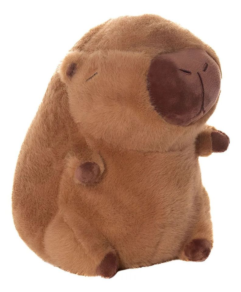 Peluche Capibara Abrazable De Felpa 23 Cm Cafe Claro