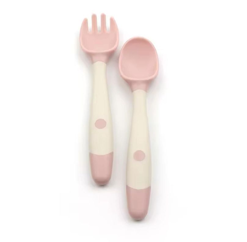 Set De Cuchara Tenedor Flexibles De Silicona Para Bebes-2