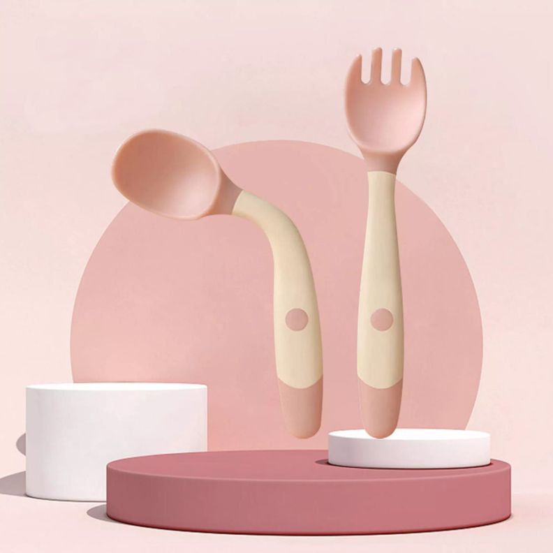 Set De Cuchara Tenedor Flexibles De Silicona Para Bebes-3
