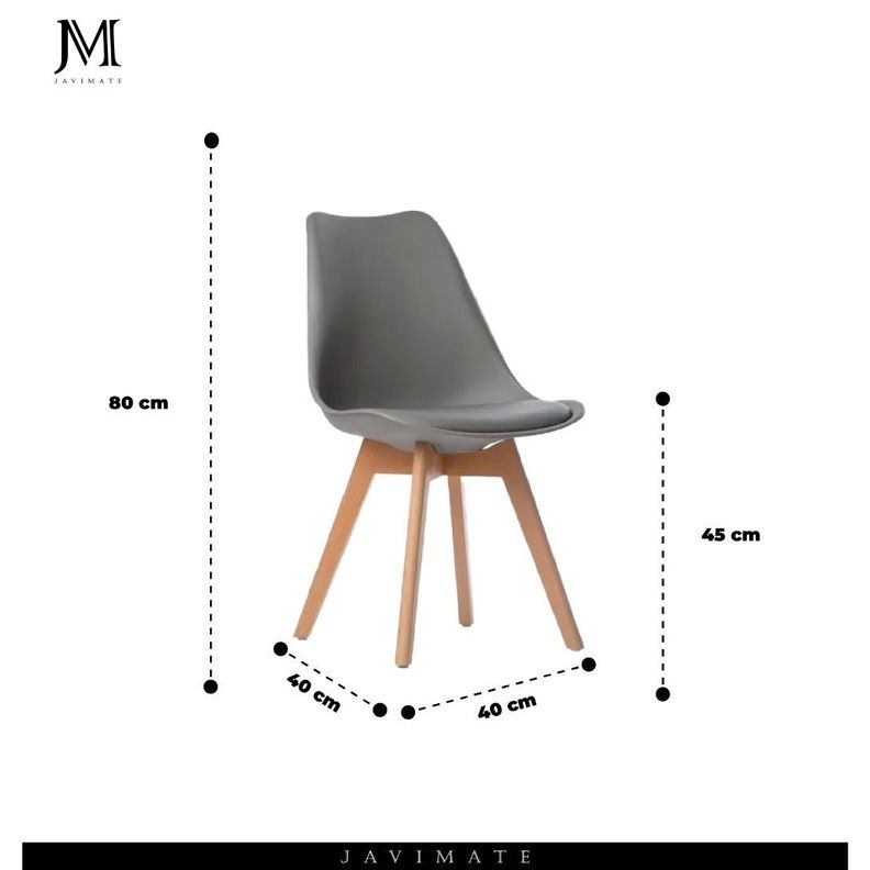 Pack 4 Sillas De Comedor Tulip Acolchada-3
