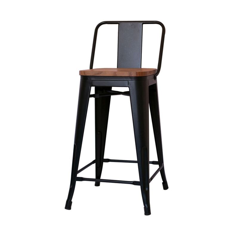 Pack 2 Pisos de Metal Tolix Asiento De Madera-4