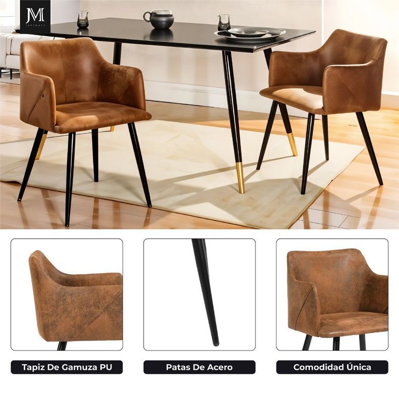 Pack 2 Sitiales De Comedor Vintage Café-6