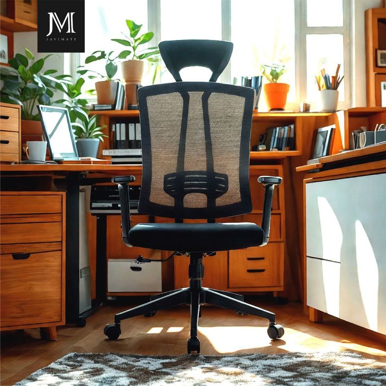 Silla De Oficina Ergonomica Pro Apoyacabeza Javimate Color Negro-1