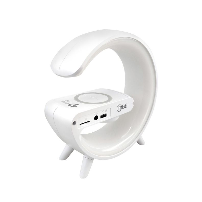 Parlante 5 En 1 Cargador + Luz RGB + Reloj + Alarma / Mlab  Blanco-3