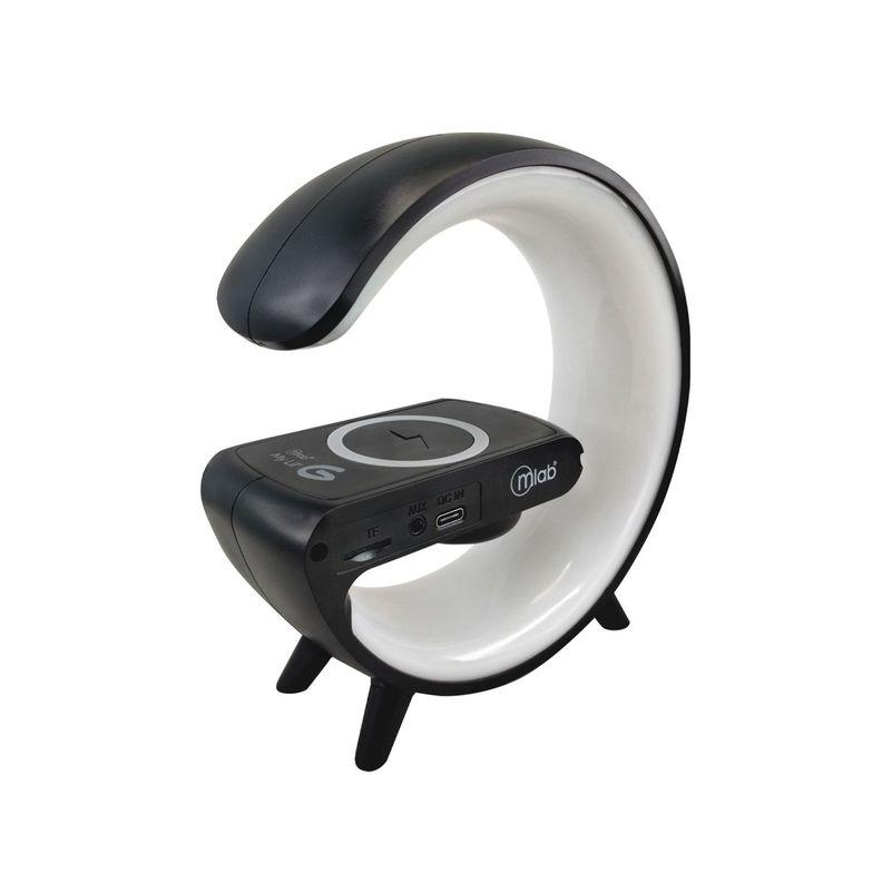 Parlante 5 En 1 Cargador + Luz RGB + Reloj + Alarma / Mlab Negro-4