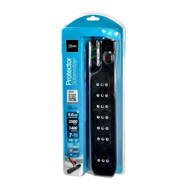 Alargador Protector De Voltaje Certificado 5 Metros MLAB - 9306-2