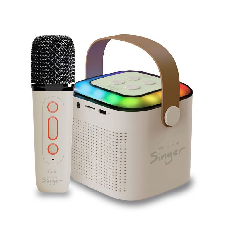  Parlante Karaoke Infantil 1 Micrófono Con Luz Rgb / Mlab 9391 Blanco-0