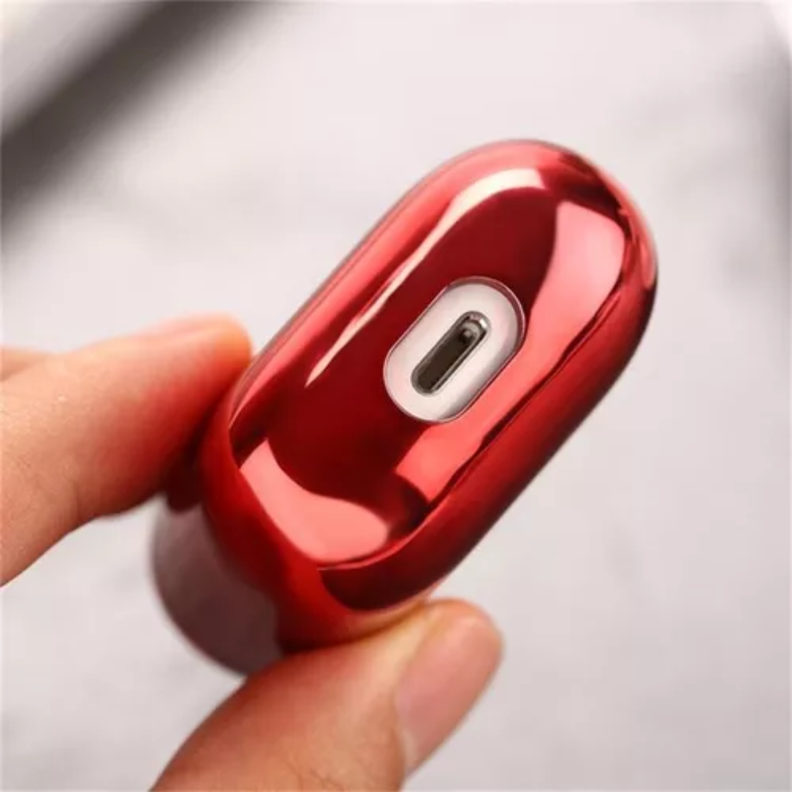 Carcasa Para AirPods 1 Y 2 Electro Chapada Plateado-1