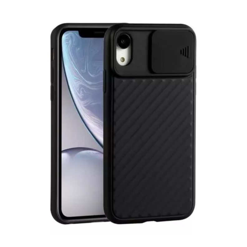 Carcasa Negra Con Protector De Cámara Para iPhone XS Max-1