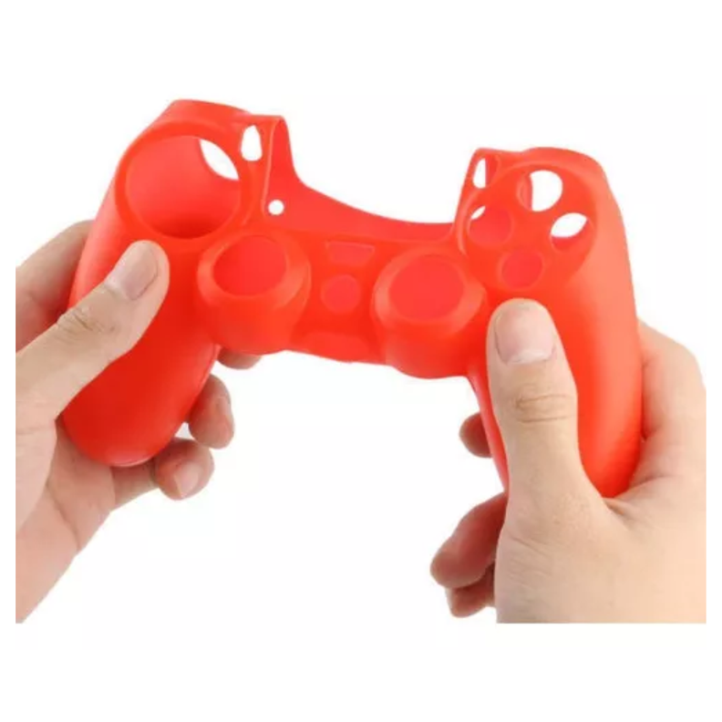 Protector De Silicona Rojo Compatible Con Control Ps4-2