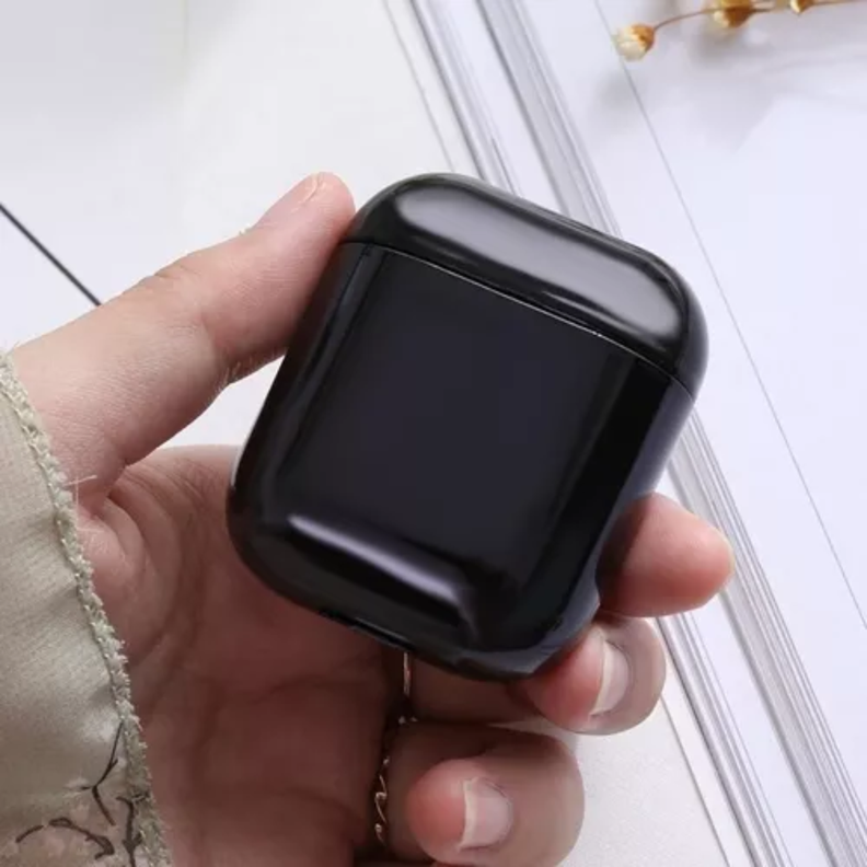 Carcasa Para AirPods 1 Y 2 Electro Chapada Negro-1