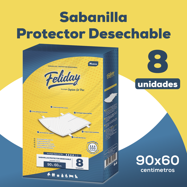 Sabanilla Feliday Capture Gel Plus Absorción Superior 8 Unidades-1