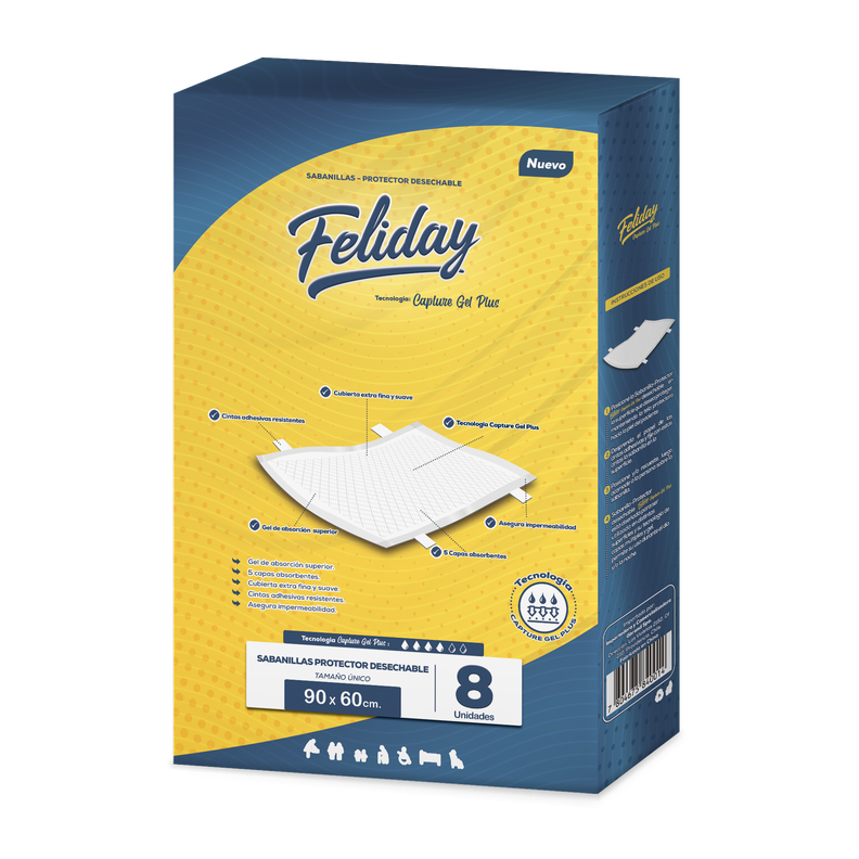 Sabanilla Feliday Capture Gel Plus Absorción Superior 8 Unidades-0