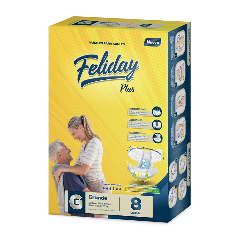 Pañales Adulto Feliday Plus Incontinencia Mod A Fuerte 64u G-0