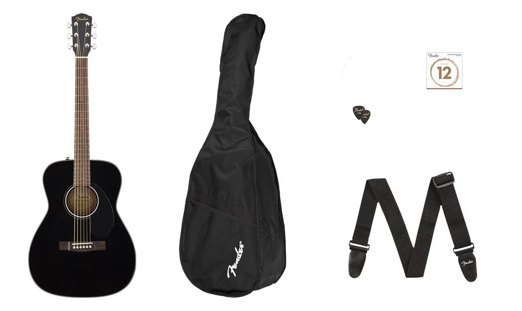 Fender Pack Guitarra Acústica CC-60S Concert V2 - Negro-1