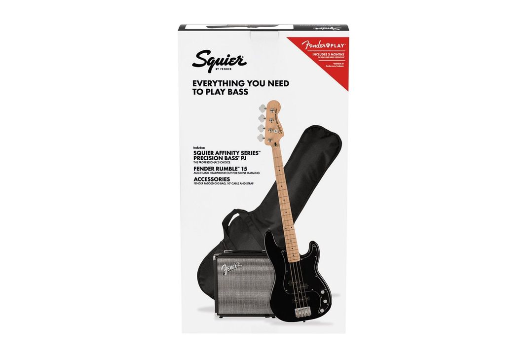 Pack Bajo Eléctrico Squier Precision Bass PJ Affinity (Negro)-0