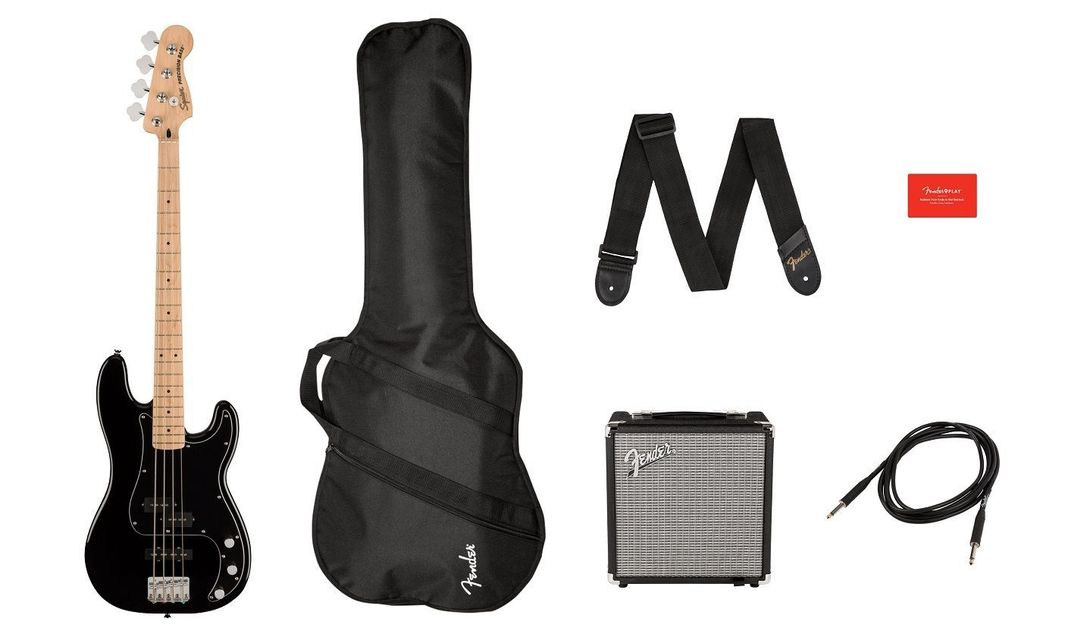 Pack Bajo Eléctrico Squier Precision Bass PJ Affinity (Negro)-2