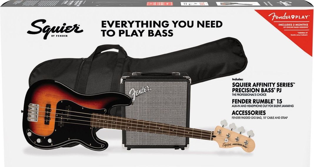 Pack Bajo Eléctrico Squier Precision Bass PJ Affinity (Sunburst)-1