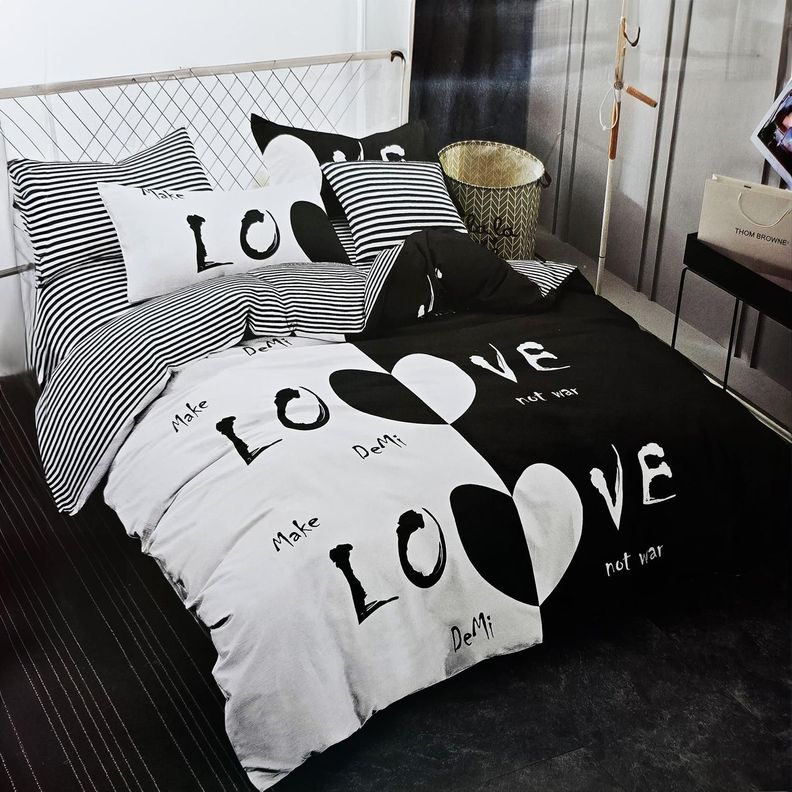 JUEGO DE SABANAS 2.5 PLAZAS KING LOVE BLACK 624-0