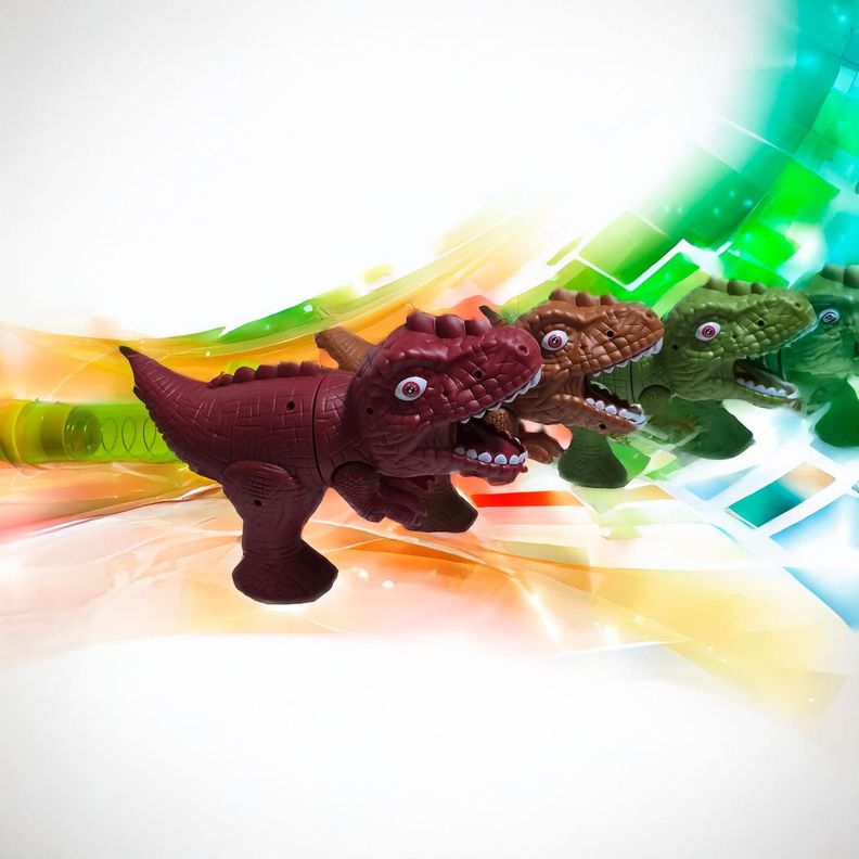 Dinopistola de aire a presión+9 pelotas dinosaurio Bordo-6