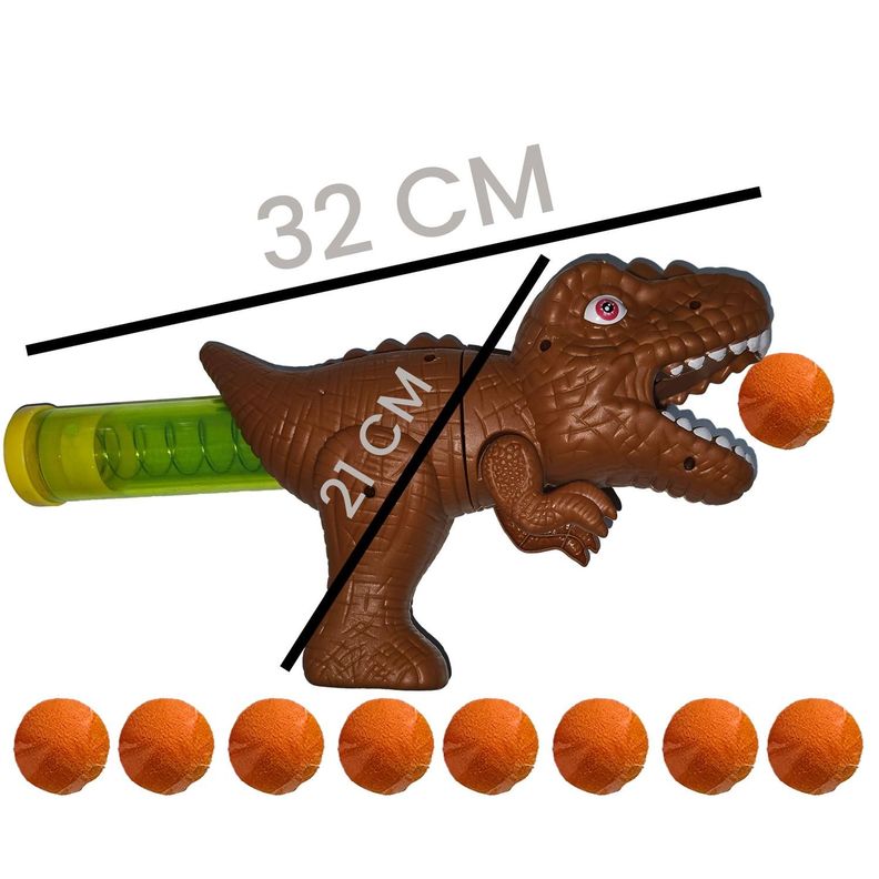 Dinopistola de aire a presión+9 pelotas dinosaurio Bordo-4