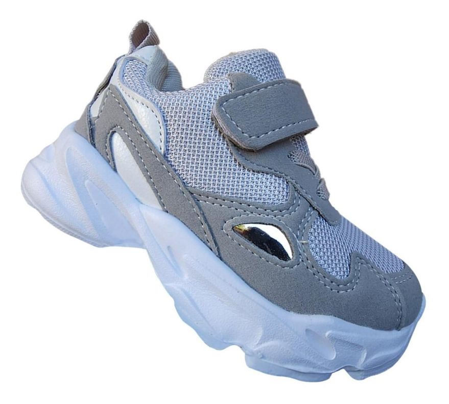 Zapatillas Infantiles Urbanas Deportivas Velcro Gris 7163-1