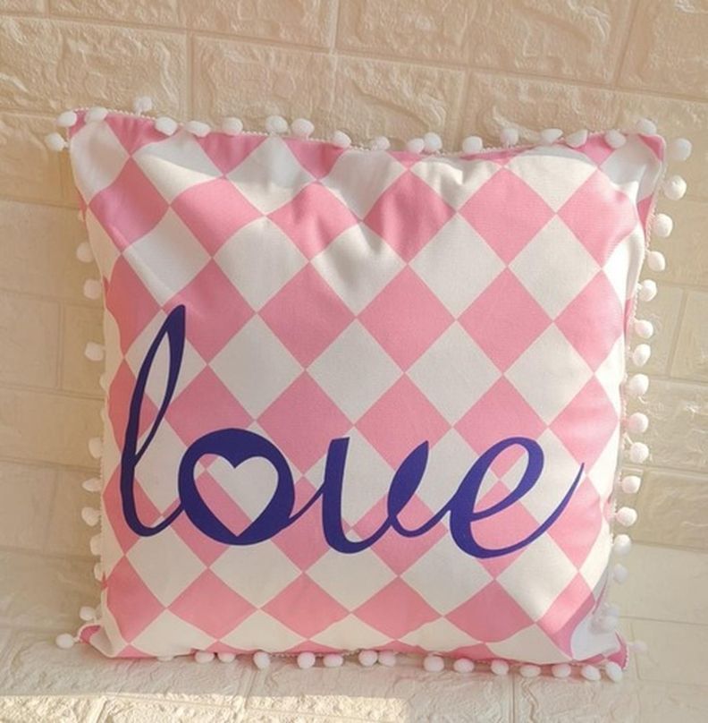 Funda Para Cojin Pompon Decorativa Diseño 45x45