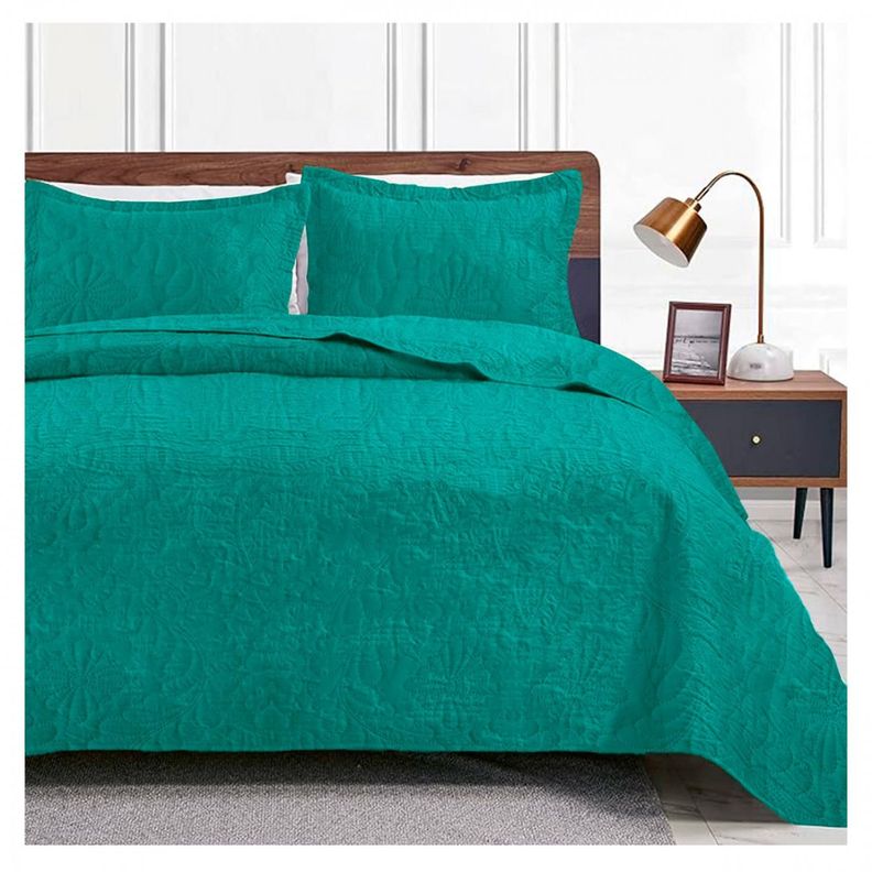 Cubrecama Quilt De Verano Queen Turquesa 2.0 Plazas