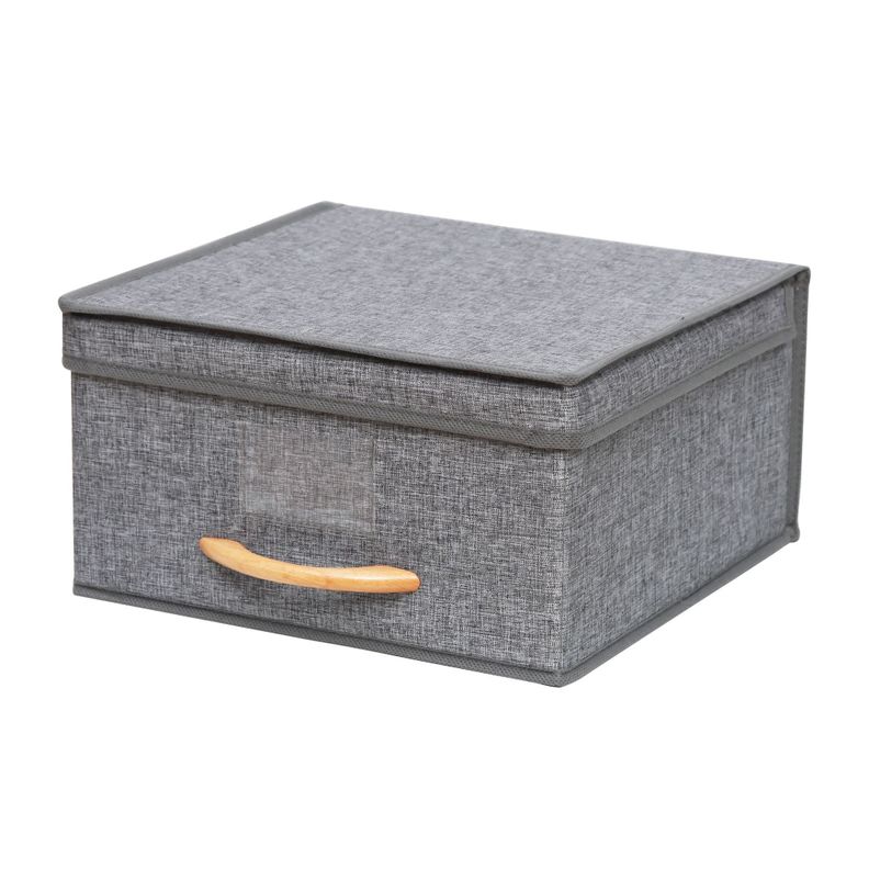 Caja de Almacenamiento de Lino Mediano-0
