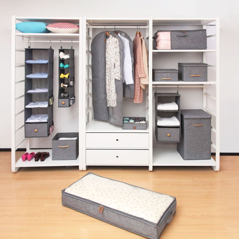 Caja Cubo Organizador Plegable Tela Closet Ropa-1