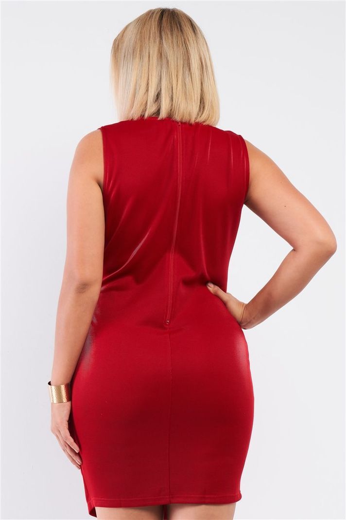 Vestido PV190 corto sin mangas y aplicación de brillos en cintura-2