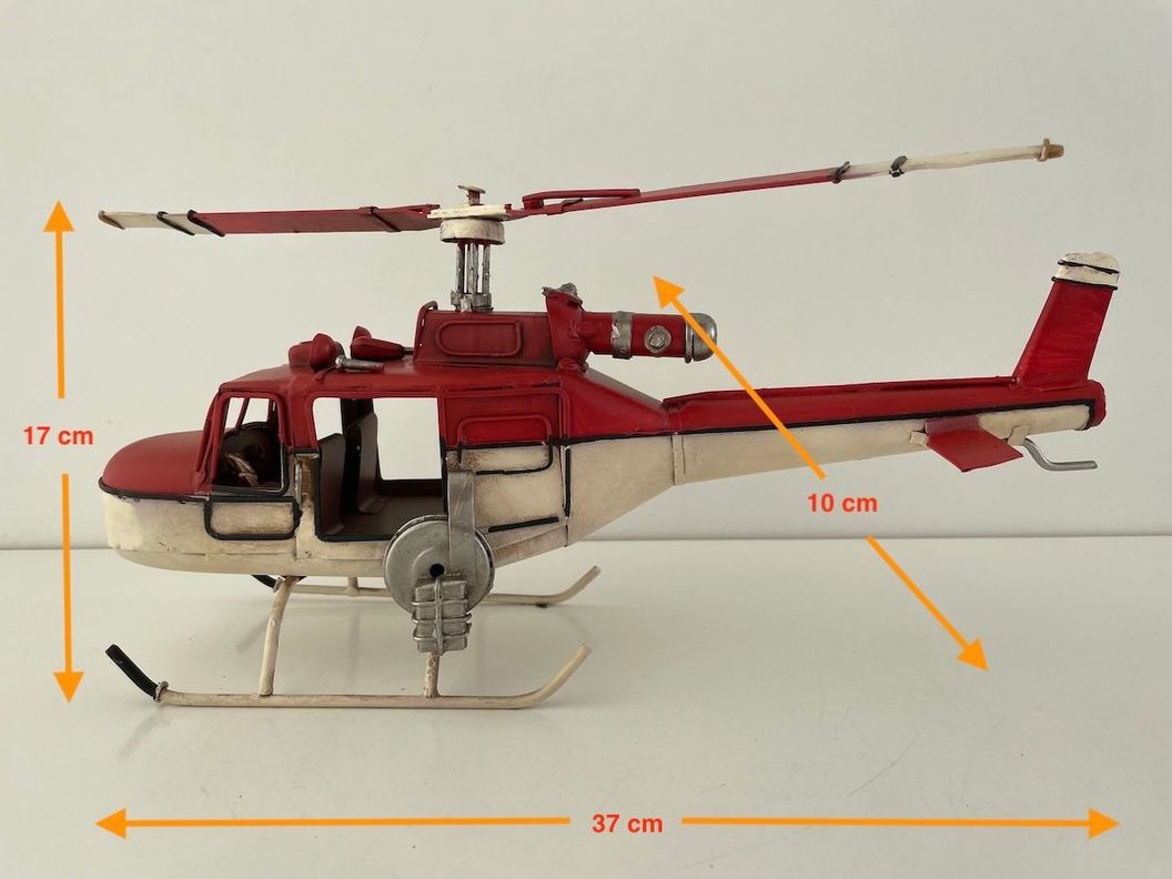 Helicoptero A Escala De Colección, Decoración Vintage.-5