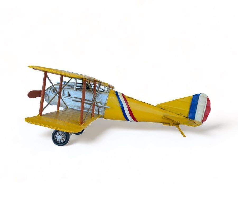 Avión A Escala, Aviones de Colección, Biplano Decoración Vintage. -0