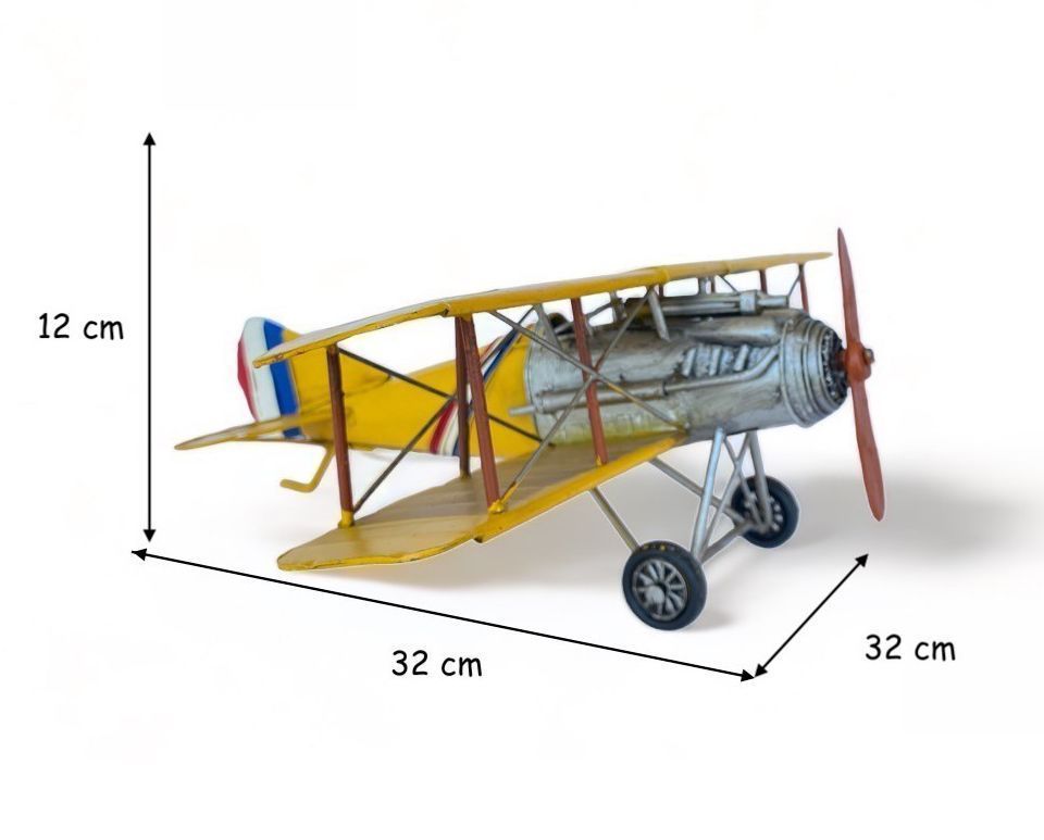Avión A Escala, Aviones de Colección, Biplano Decoración Vintage. -5