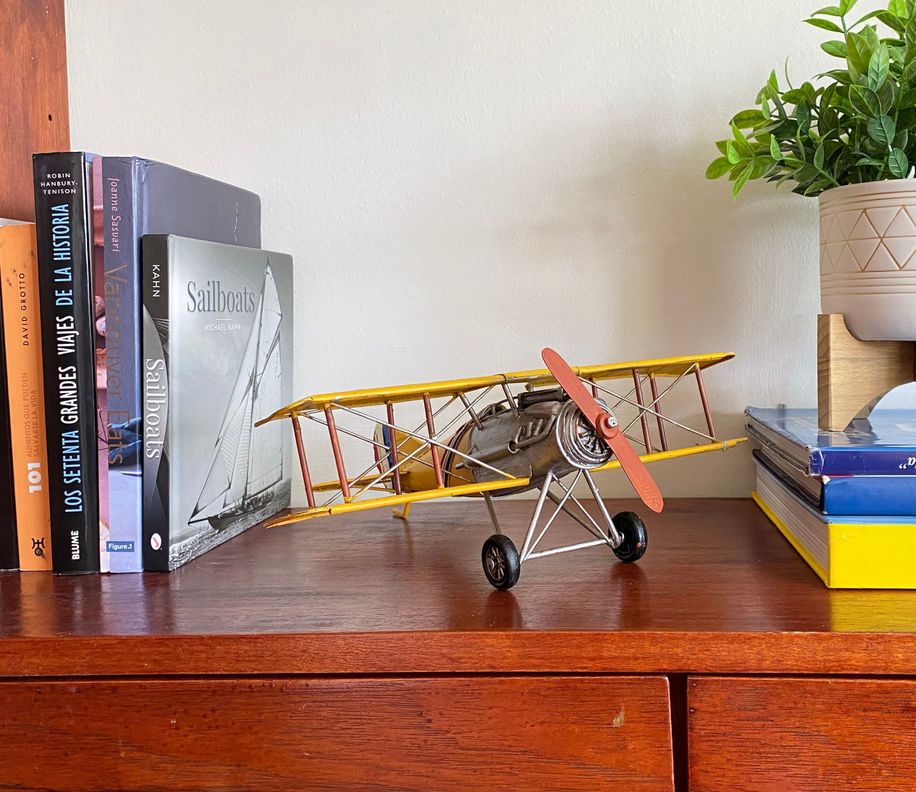 Avión A Escala, Aviones de Colección, Biplano Decoración Vintage. -6