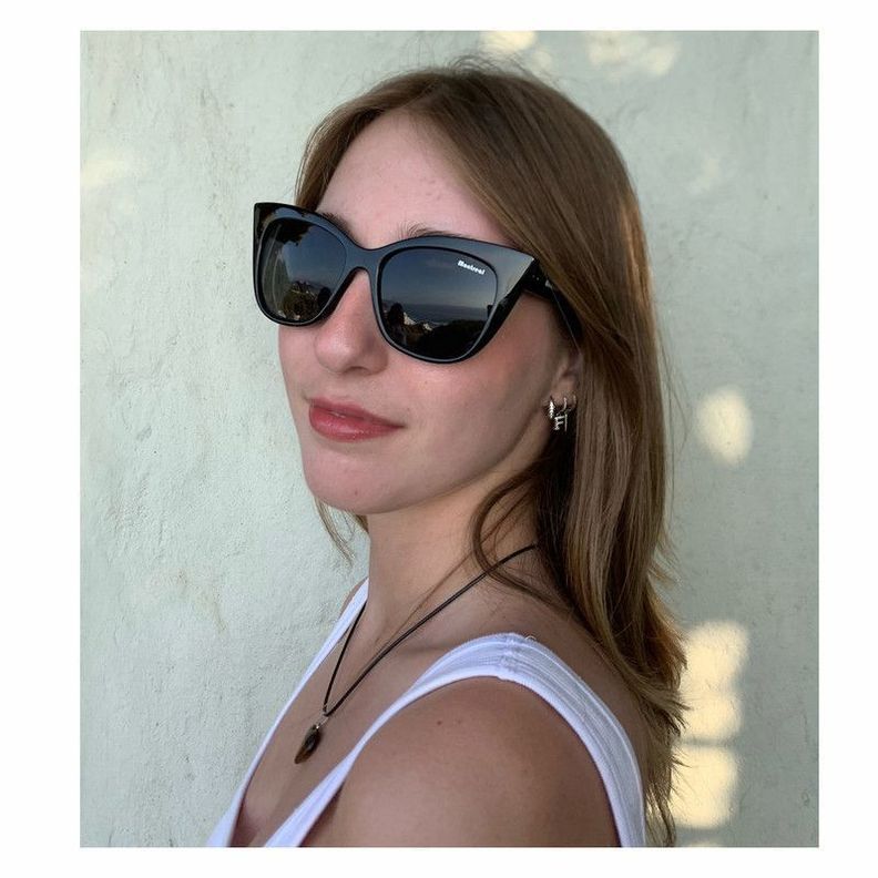 Lentes de Sol Mujer, Anteojos negros filtro UV, diseño agatado, Montreal.-1