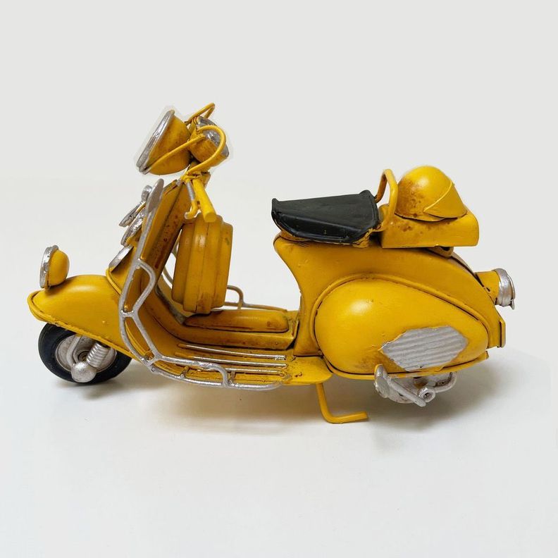 Moto A Escala Tipo Vespa, Decoración Vintage En Fierro-1