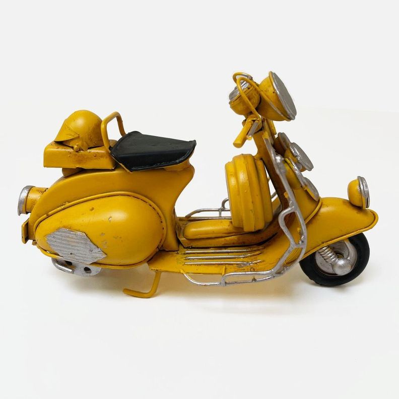 Moto A Escala Tipo Vespa, Decoración Vintage En Fierro-2